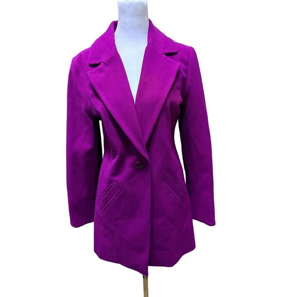 Chicos Knit Plush Jacket Hillcrest Pink Over Coat Single Button Pockets Size 0 - Picture 1 of 8